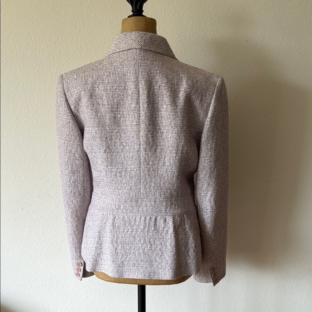 Lafayette 148 sz 4 lavender purple and white blazer jacket shoulder pads VGUC - Picture 5 of 10
